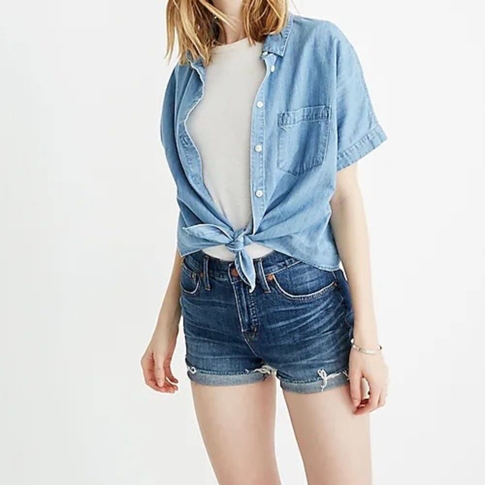 MADEWELL High Rise Denim Shorts Dark Wash 27